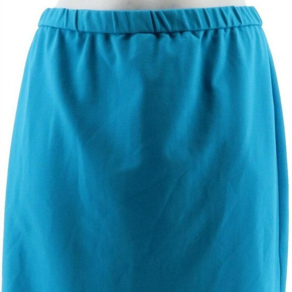 NWT JOAN RIVERS PONTE PULL-ON TURQUOISE SKIRT 2X - Picture 2 of 10